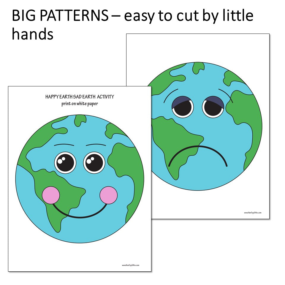 Happy Earth Sad Earth Sorting Activity - Earth Day Craft