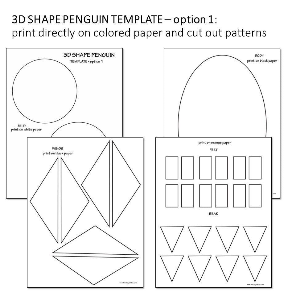 3D Shape Penguin Craft