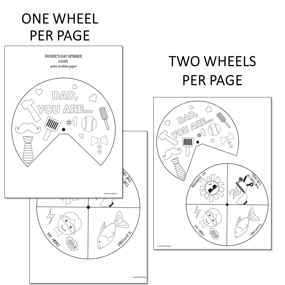 Father's Day Coloring Spinner Wheel Craft