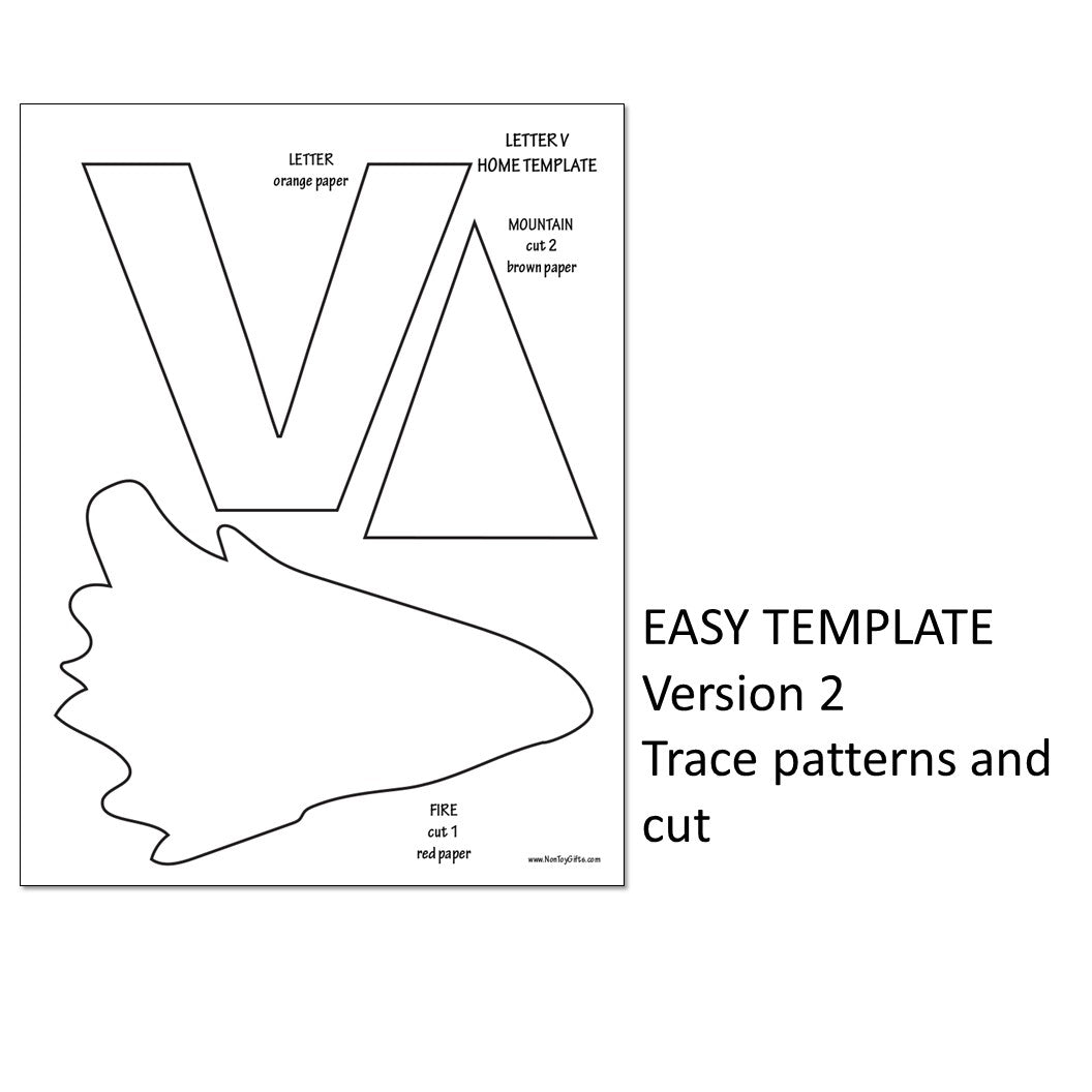 Letter V Craft - V is for Volcano- Uppercase Letter V