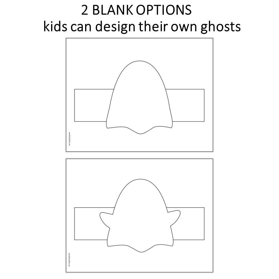 Halloween Ghost Paper Hats