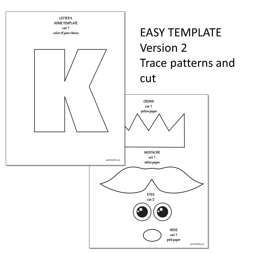 Letter K Craft - K is for King- Uppercase Letter K