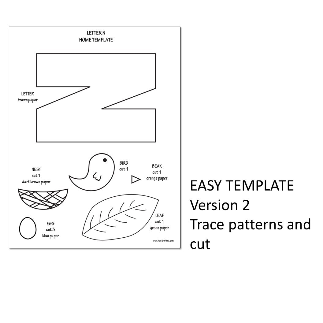 Letter N Craft - N is for Nest- Uppercase Letter N