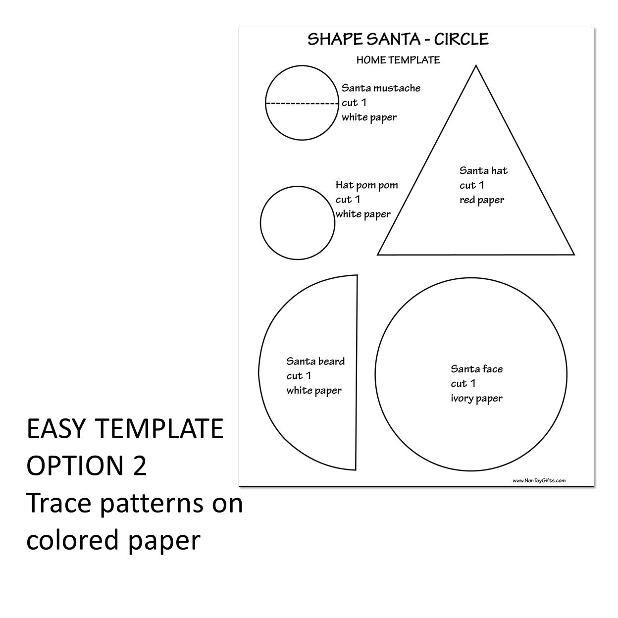 Shape Santa Craft - 4 Shapes