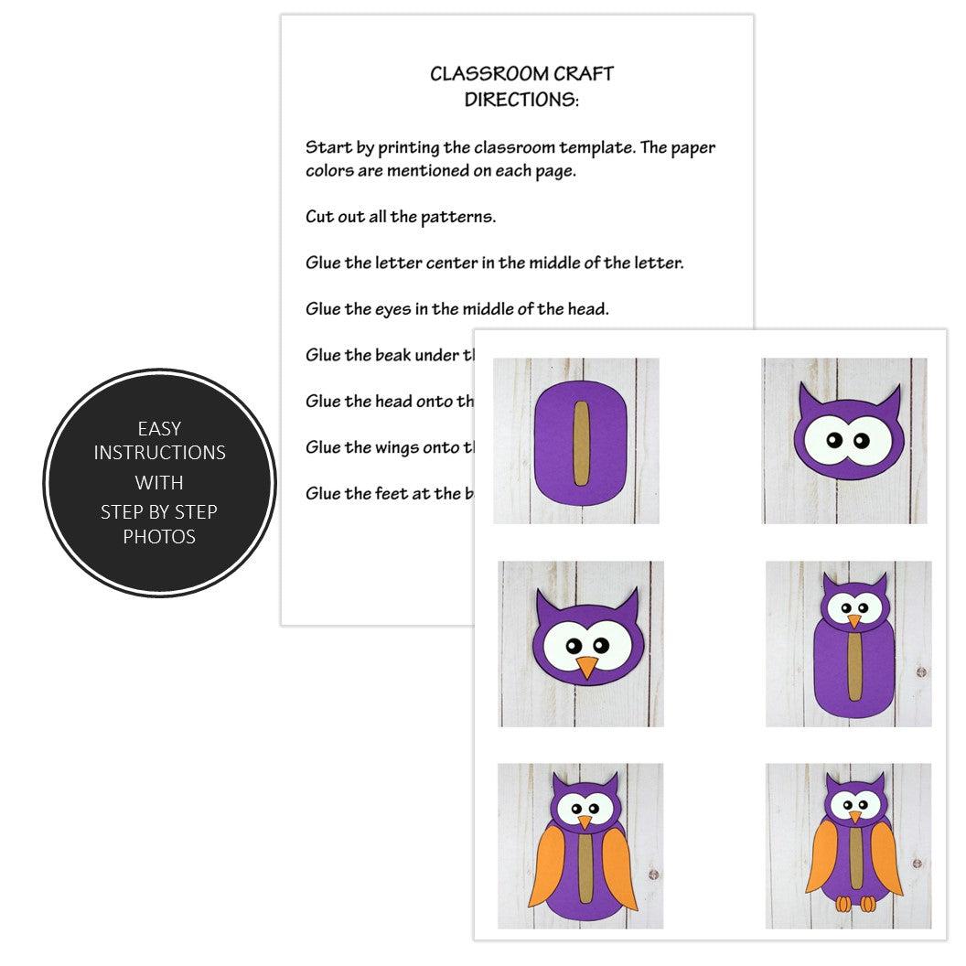 Letter O Craft - O is for Owl- Uppercase Letter O