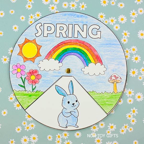 Spring spinner craft printable preschool