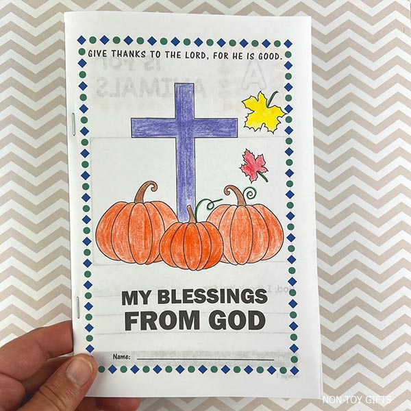 Cover page of Thanksgiving A to Z Blessings printable booklet for Christian kids