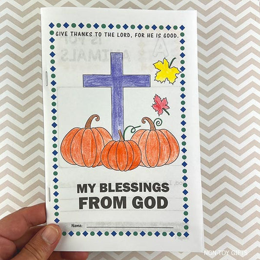 Cover page of Thanksgiving A to Z Blessings printable booklet for Christian kids