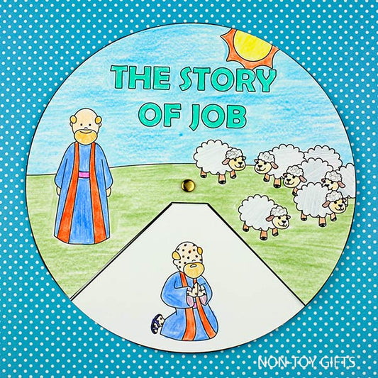 The story of Job coloring bible craft printable for kids