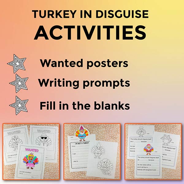 Classroom Thanksgiving activity featuring printable turkey disguise crafts for teachers and homeschool families