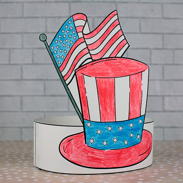 USA 250 hat craft printable for preschoolers