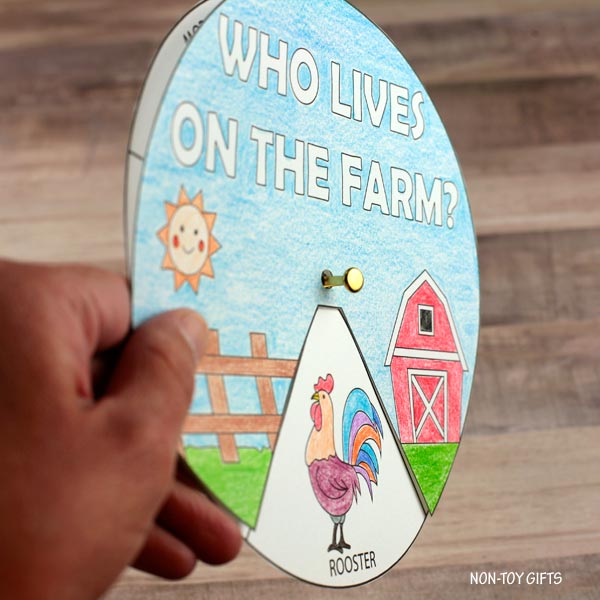 Who Lives on the Farm? - Coloring Spinner Craft