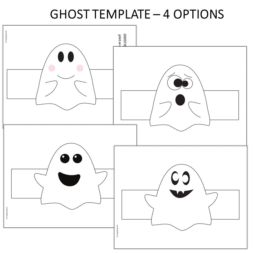 Ghost paper hat craft printable for teachers to use in the classroom