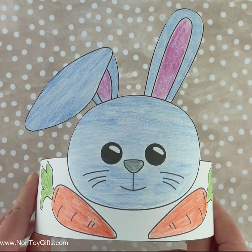 Bunny Paper Hat - Spring Coloring Craft – Non-Toy Gifts