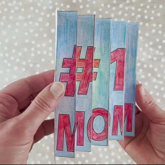 Mother's Day craft for kids with 9 agamograph printable coloring projects - great DIY gift for mom or mum