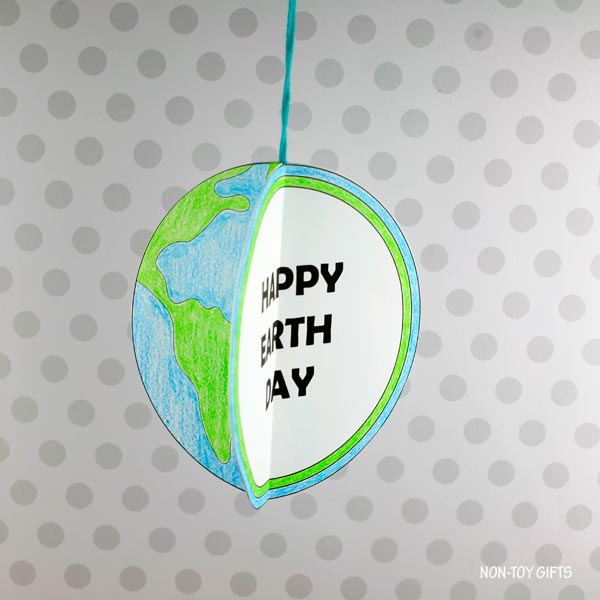 3D Earth Day Decoration and Coloring / Writing Craft for Kids