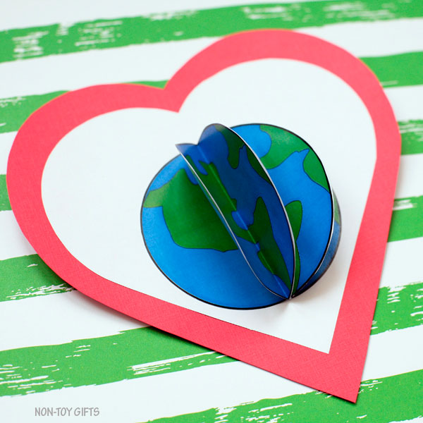 3D Earth Heart Craft for Earth Day