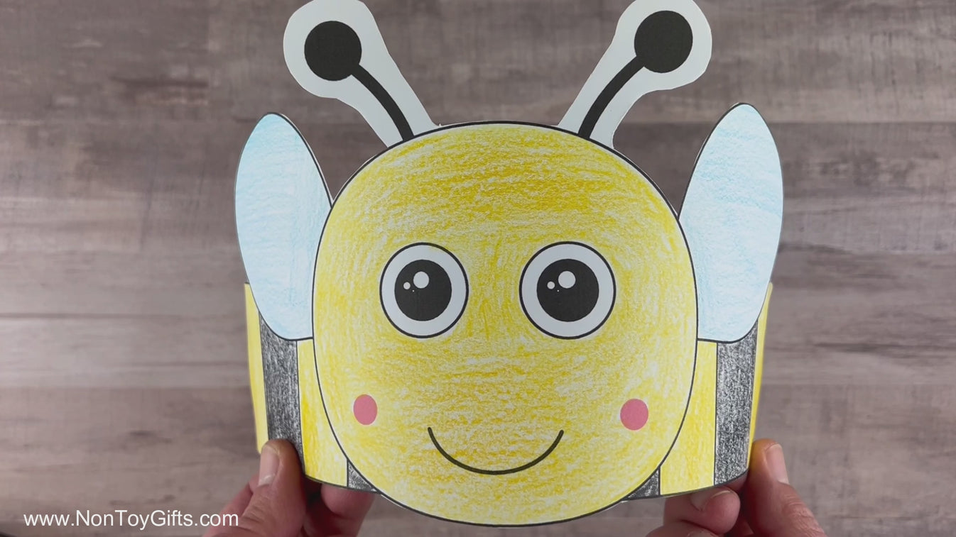 Bee Headband - Insect Paper Hat - Spring Coloring Crown Activity – Non ...