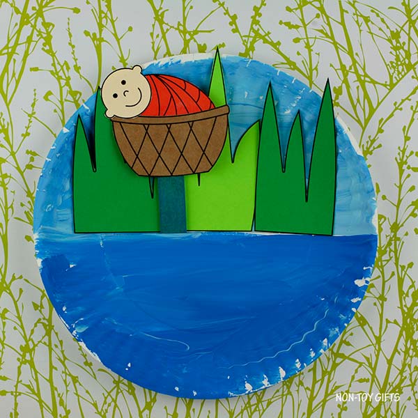 Baby Moses Craft - Bible Story Craft - Paper Plate Interactive Craft