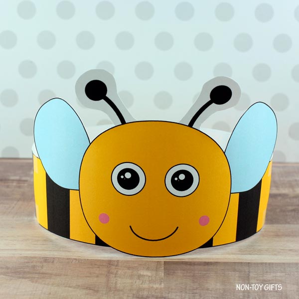 Bee Headband - Insect Paper Hat - Spring Coloring Crown Activity