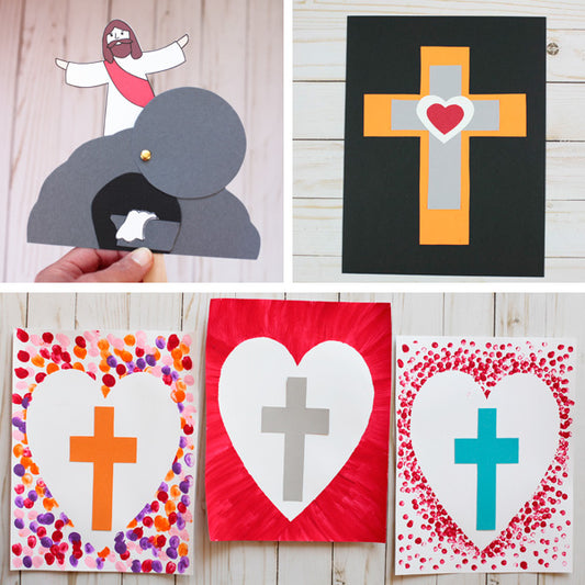 Easter Religious 3-Craft Bundle : He Is Risen and Cross Crafts