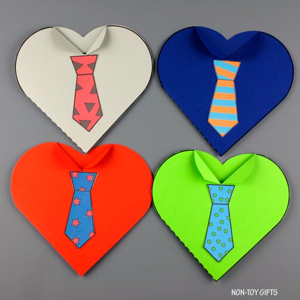 Father's Day Card - Tie Heart Card for Dad and Grandpa