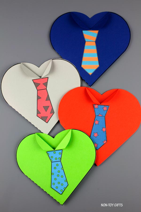 Father's Day Card - Tie Heart Card for Dad and Grandpa