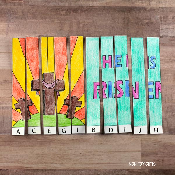He Is Risen Agamograph - Easter Sunday School - Coloring Craft - Art Activity
