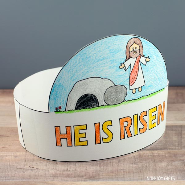 He Is Risen Headband 1 - Easter Religious Craft - Coloring Activity