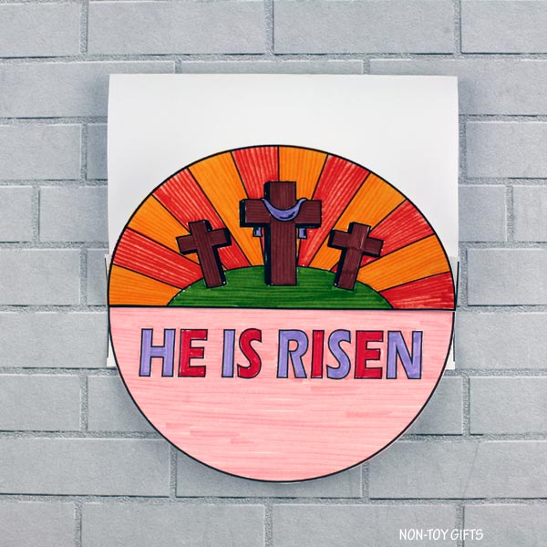 He is Risen Craft - Easter Religious Coloring Craft - Sunday School Activity