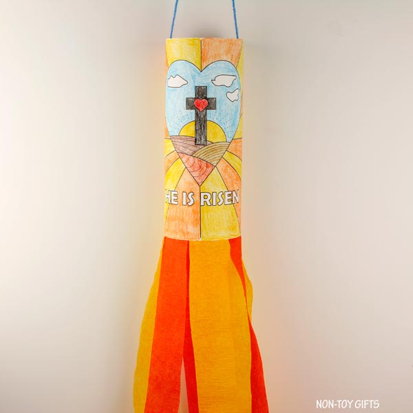 He Is Risen Windsocks - Easter Religious Craft - Coloring Activity
