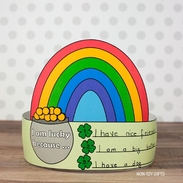 I Am Lucky Because...Headband - St Patrick's Day Paper Hat