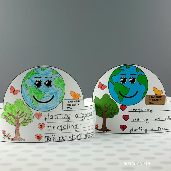 Earth Day Hat - I Can Help The Earth Coloring Crown Craft – Non-Toy Gifts