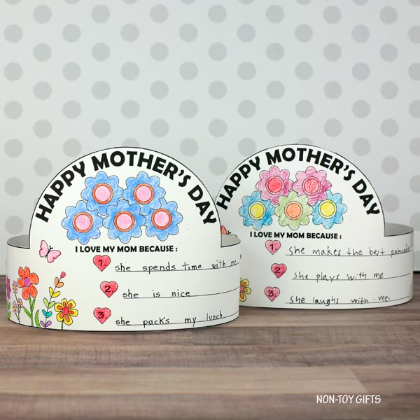 Mother's Day Hat - I Love My Mom/Mum Because... - Writing and Coloring Headband