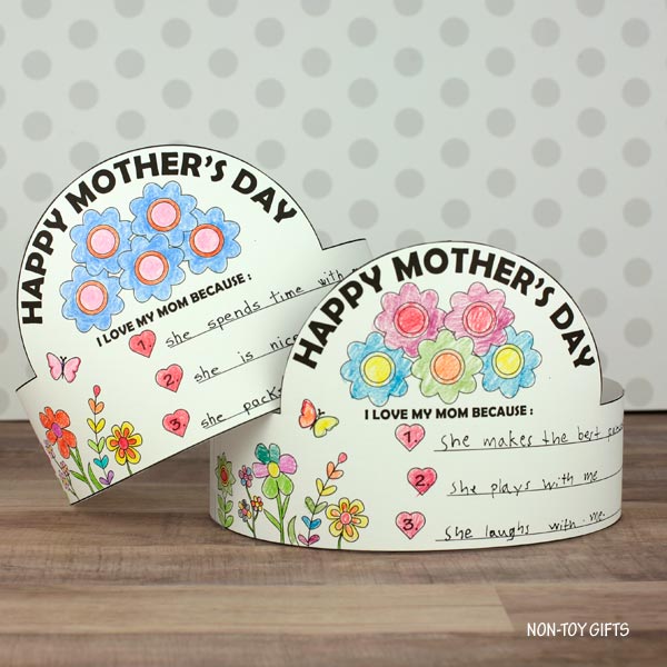 Mother's Day Hat - I Love My Mom/Mum Because - Writing and Coloring  Headband