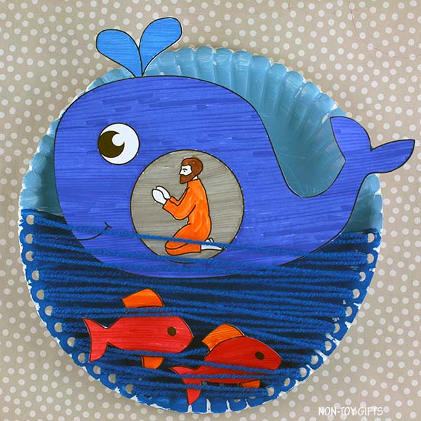 Jonah and the Whale Craft - Paper Plate Bible Craft - Coloring Interactive Craft