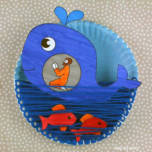 Jonah and the Whale Craft - Paper Plate Bible Craft - Coloring Interactive Craft