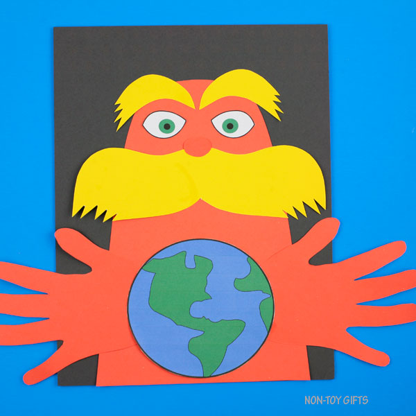 Lorax Earth Day Handprint Craft for Kids