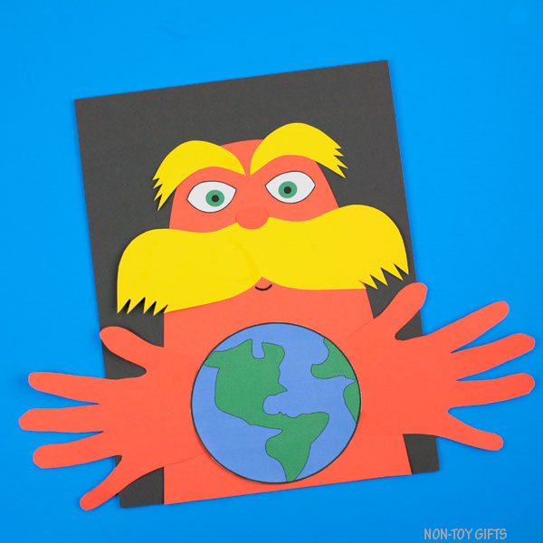 Lorax Earth Day Handprint Craft for Kids