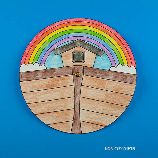 Noah's Ark Spinner Craft - Bible Lesson - Bible Story Coloring Craft