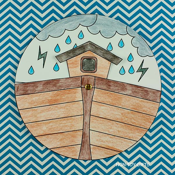 Noah's Ark Spinner Craft - Bible Lesson - Bible Story Coloring Craft