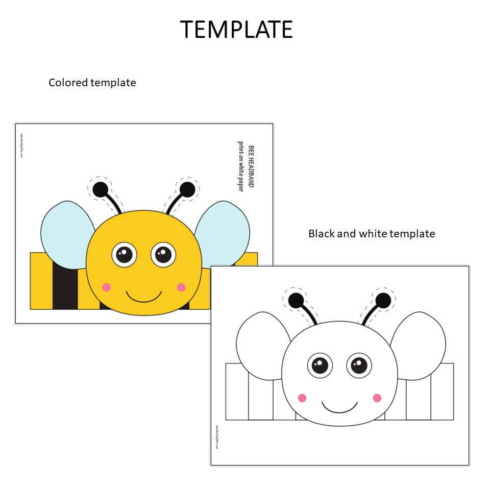 Bee Headband - Insect Paper Hat - Spring Coloring Crown Activity – Non ...