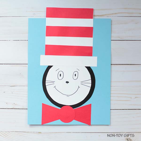 Cat in the Hat Craft for Kids - Dr. Seuss Shape Craft Template