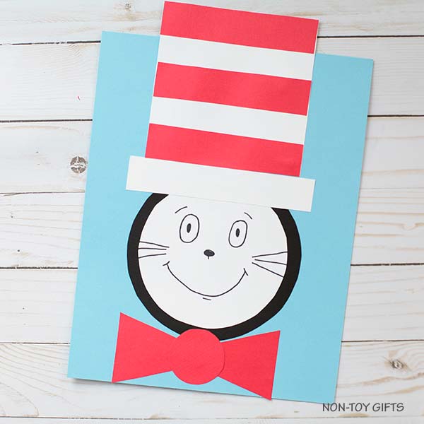 Cat in the Hat Craft for Kids - Dr. Seuss Shape Craft Template