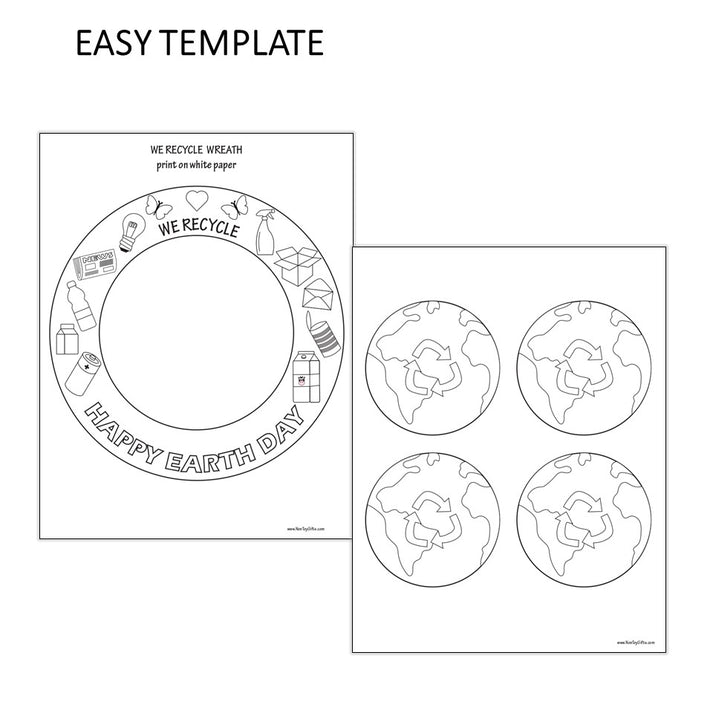 Earth Day Wreath - We Recycle Coloring Craft for Kids – Non-Toy Gifts