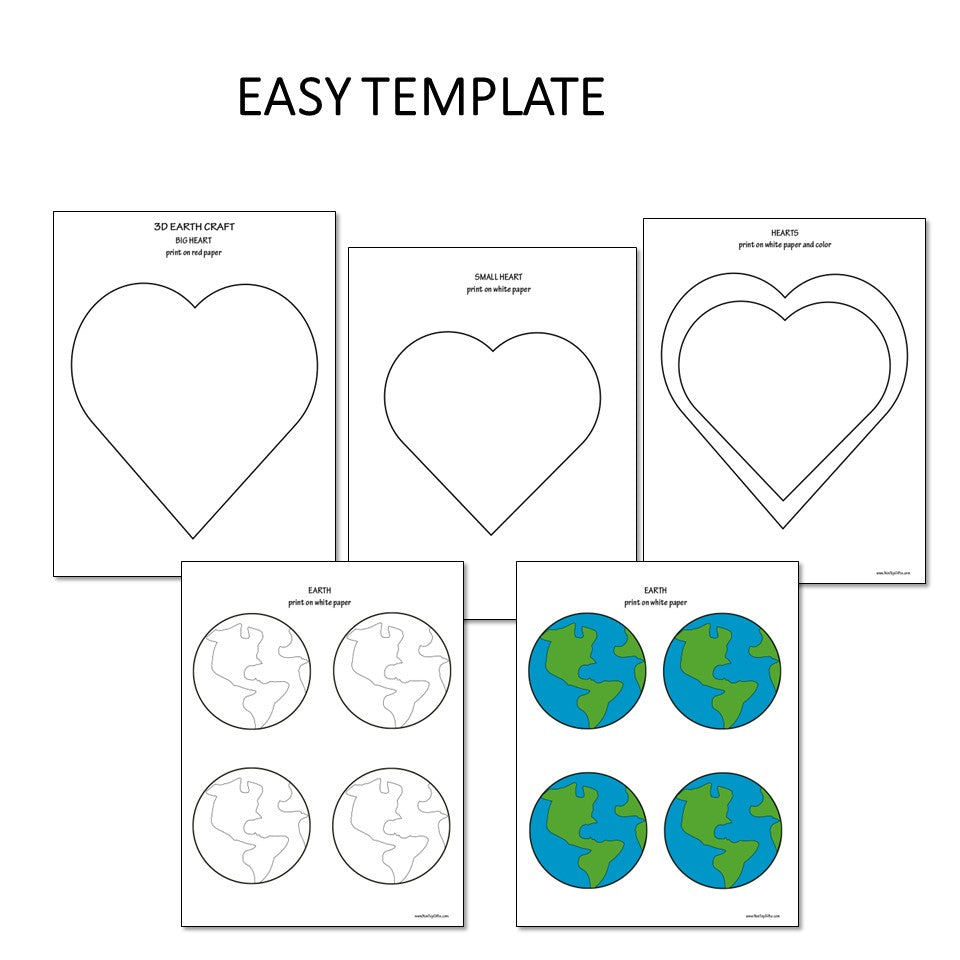 3D Earth Heart Craft for Earth Day