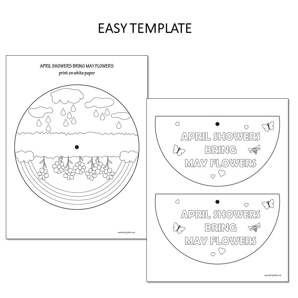 April Showers Bring May Flowers Craft - Coloring Wheel Spinner