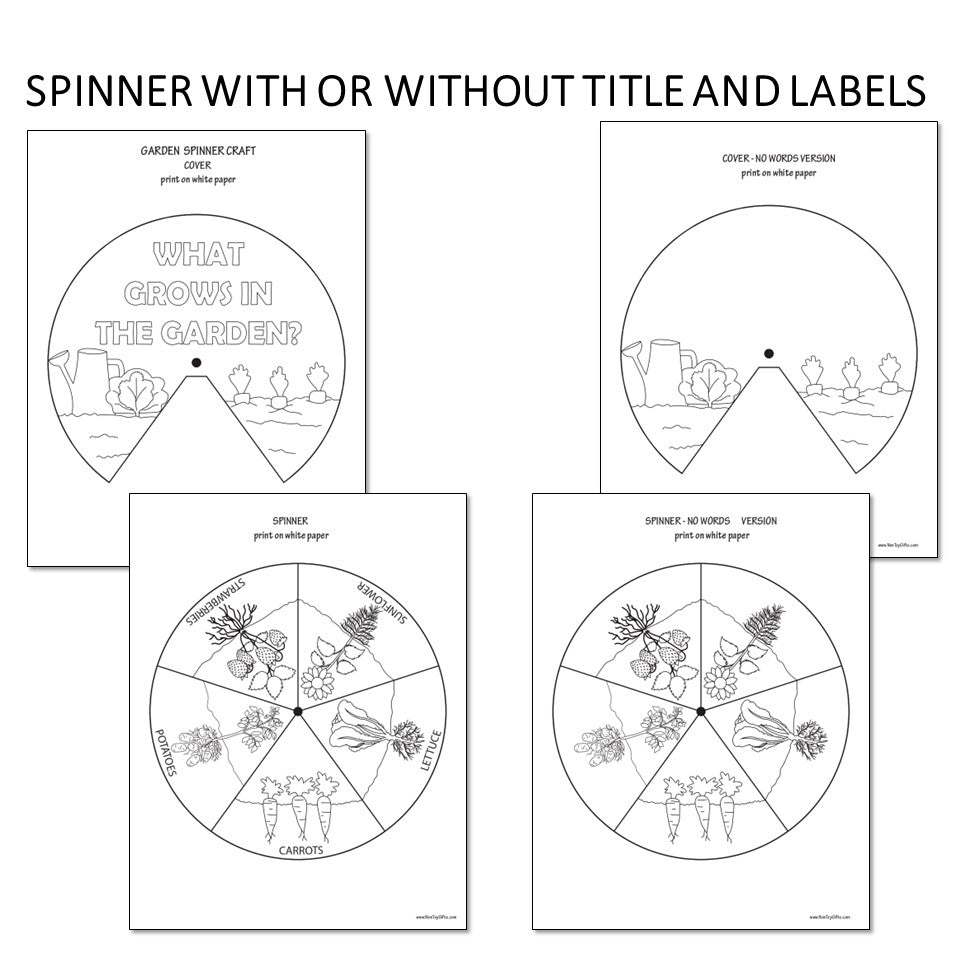 Garden Craft: What Grows in the Garden? Coloring Spinner Craft