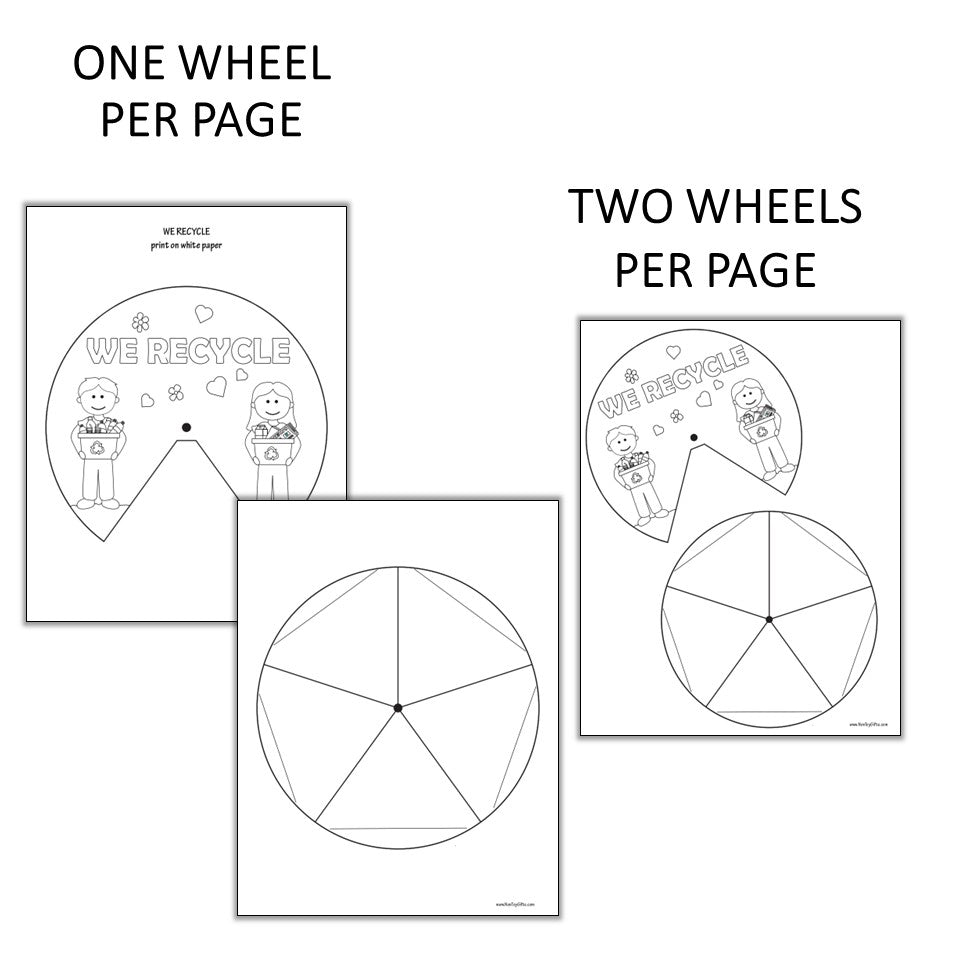 Earth Day Spinner Craft - We Recycle Coloring Craft for Kids