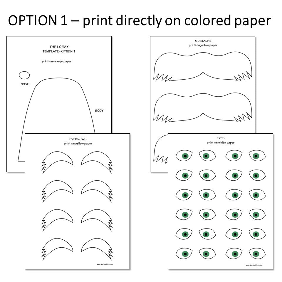 The Lorax Craft for Kids - Dr. Seuss Craft Template